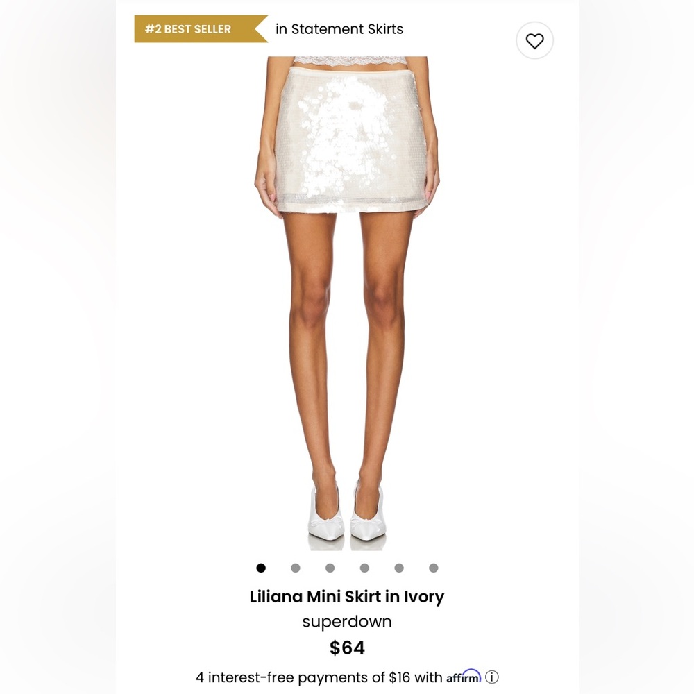 superdown Sparkling Ivory Mini Skirt - Picture 4 of 4